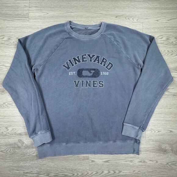 Vineyard Vines Other - Vineyard Vines Men's Sweatshirt Graphic Logo Blue Medium‎ Raglan Cotton Blend